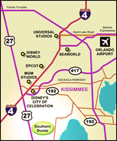 Map of Florida Golf Disney Villa rental